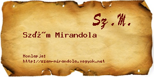 Szám Mirandola névjegykártya